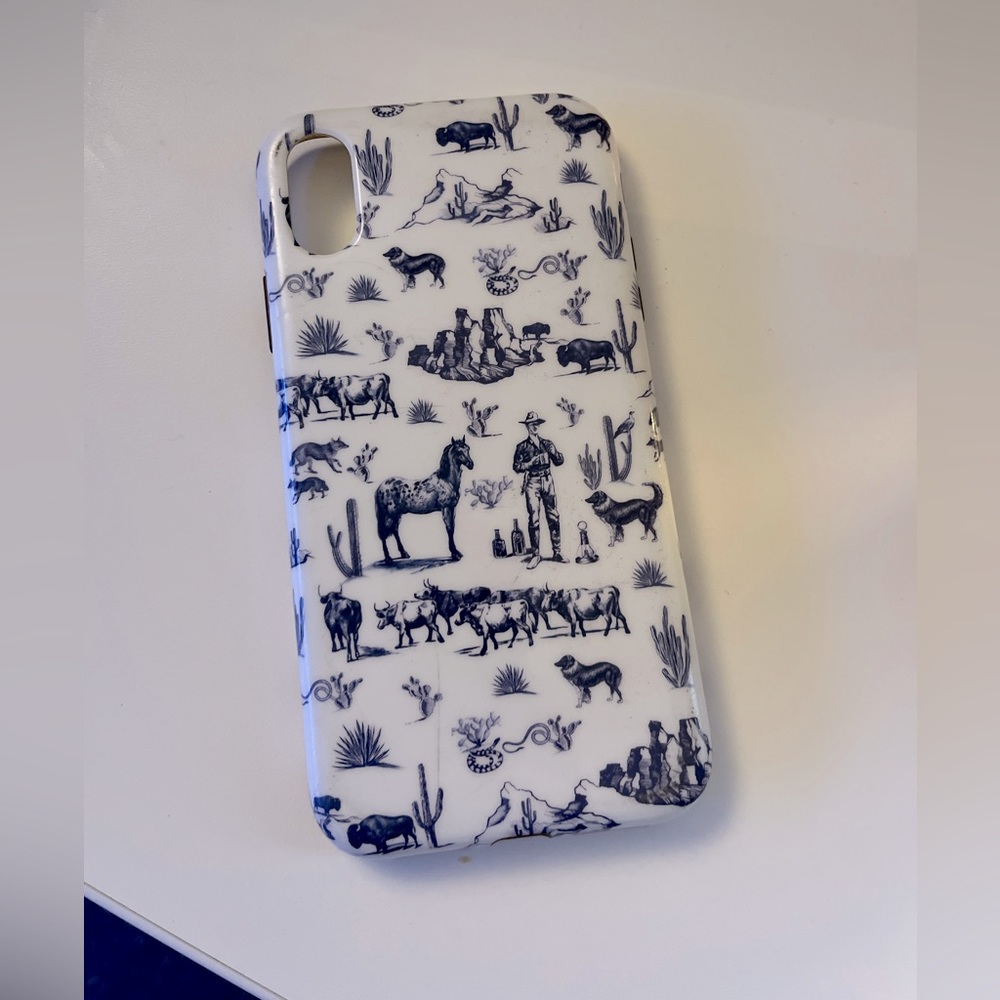 Blue western iPhone XR case